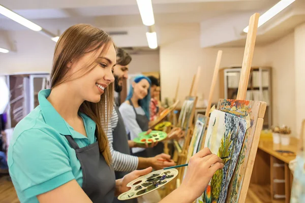 Art Students Painting Workshop — Stock Photo, Image