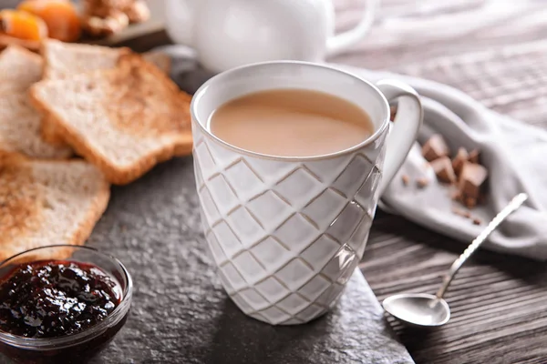 Cup Aromatic Tea Milk Table — Stock Photo, Image