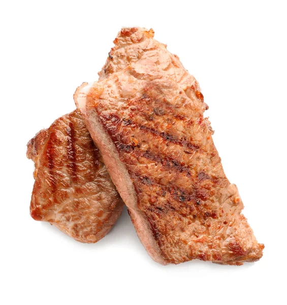 Heerlijk Gegrilde Vlees Witte Achtergrond — Stockfoto