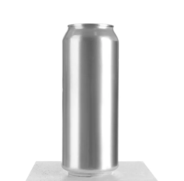 Lata Aluminio Cerveza Sobre Fondo Blanco —  Fotos de Stock