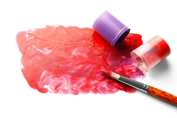 Paint Strokes Jars Brush White Background — Stock Photo, Image