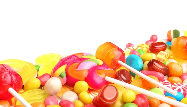 Smaczny Lizaki Cukierki Kolorowy Białym Tle — Zdjęcie stockowe