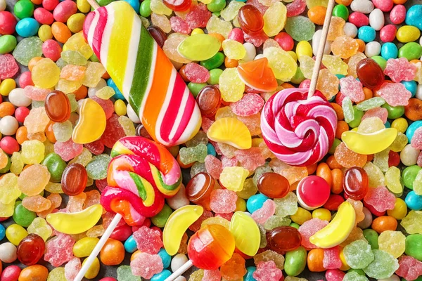 Different Colorful Candies Closeup — Stock Photo, Image