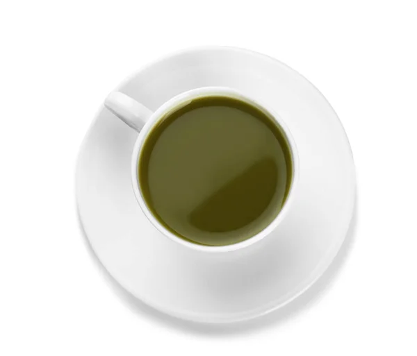 Tasse Matcha Tee Auf Weißem Hintergrund — Stockfoto