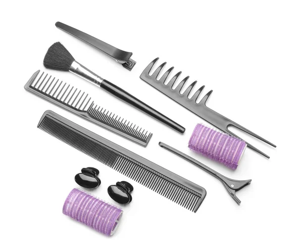 Professional Hairdresser Supplies White Background — Stock Photo, Image