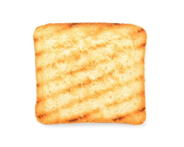 美味的烤面包白色背景 顶部视图 — 图库照片