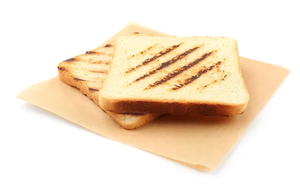 Tasty Toasted Bread White Background — Stock Photo, Image