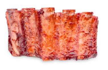 Beyaz arka plan üzerinde lezzetli ızgara kaburga