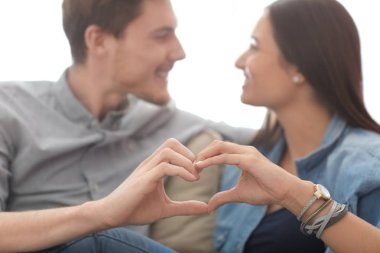 Güzel çift ellerimi kapalı kalp şeklinde