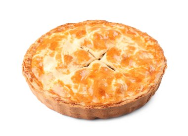 Lezzetli ev yapımı elma pasta beyaz arka plan üzerinde