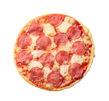 Beyaz zemin üzerine lezzetli biberli pizza