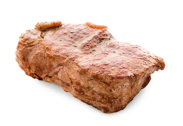 Lekkere Gegrilde Steak Witte Achtergrond — Stockfoto