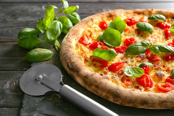 Deliciosa Pizza Prato Ardósia — Fotografia de Stock