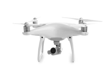 Beyaz arka plan üzerinde modern quadcopter
