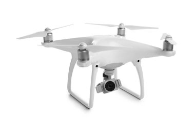 Beyaz arka plan üzerinde modern quadcopter