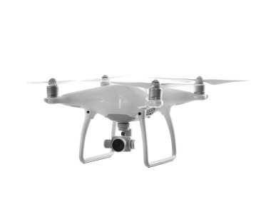 Beyaz arka plan üzerinde modern quadcopter