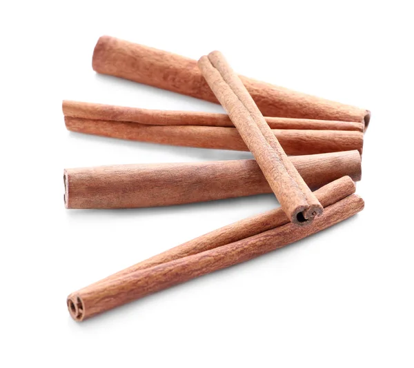 Aromatic Cinnamon Sticks White Background — Stock Photo, Image