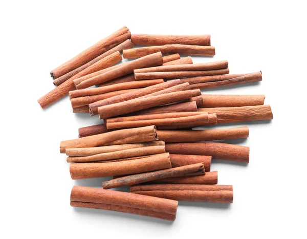 Aromatic Cinnamon Sticks White Background — Stock Photo, Image
