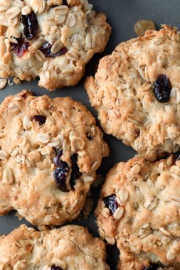 Lezzetli yulaf ezmeli kurabiye, üstten görünüm