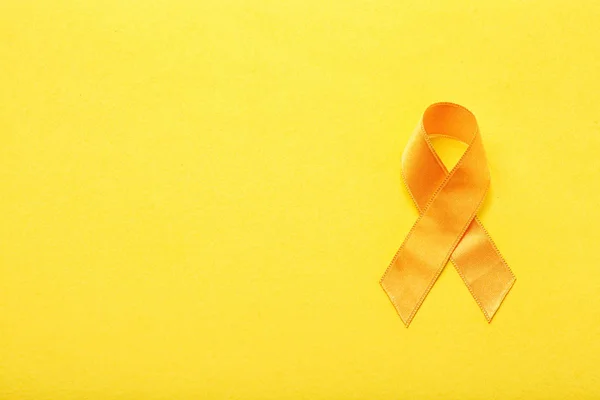 Yellow Ribbon Color Background Cancer Concept — Stock Photo, Image