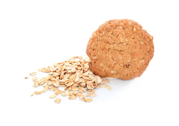 Delicious Oatmeal Cookie White Background — Stock Photo, Image