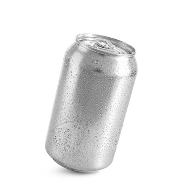 Alüminyum kutu beyaz zemin üzerine soğuk bira