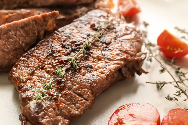 Delicious grilled meat, closeup