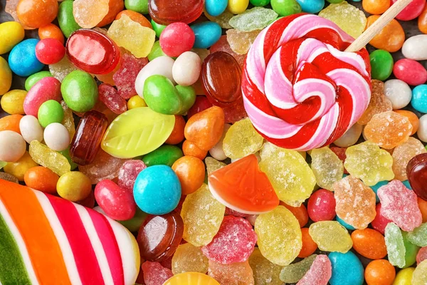 Different Colorful Candies Closeup — Stock Photo, Image