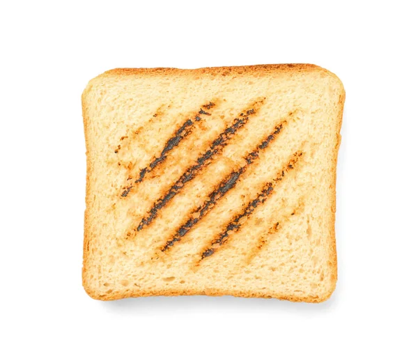 Tasty Toasted Bread White Background Top View — Stock Photo, Image