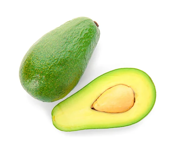 Avocado Fresco Sfondo Bianco — Foto Stock