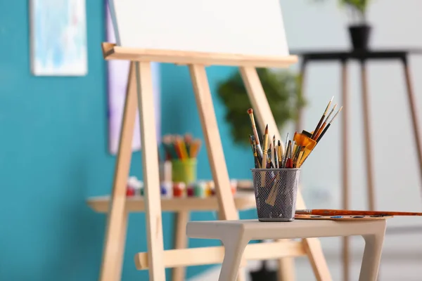 Tools Paints Professional Artist Table Workshop — Stock Photo, Image