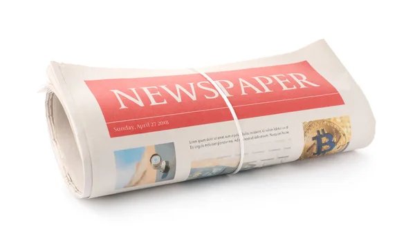 Rolled Newspapers White Background — Stock Photo, Image