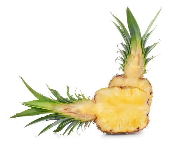 Heerlijke Ananas Witte Achtergrond — Stockfoto