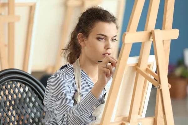 Female Student Classes School Painters — Stock Photo, Image