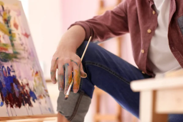Peinture Artiste Masculin Atelier — Photo