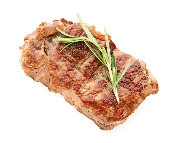 Chutný Grilovaný Steak Bílém Pozadí — Stock fotografie