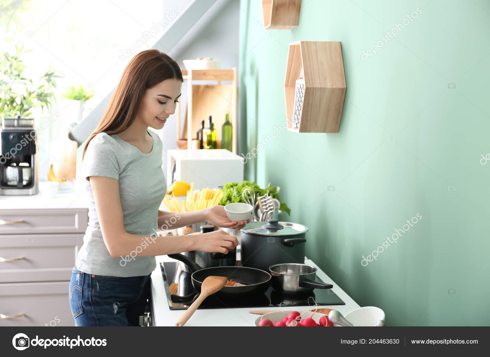 girl kitchen cooking