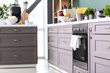 Modern mobilya mutfak eşyaları ve kapalı ürünleri ile