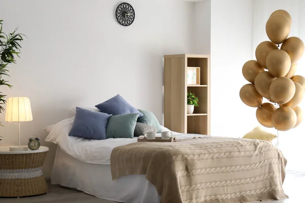 Bedroom Interior Air Balloons — Stock Photo, Image