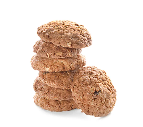 Delicious Oatmeal Cookies White Background — Stock Photo, Image