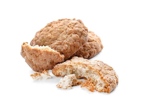 Delicious Oatmeal Cookies White Background — Stock Photo, Image