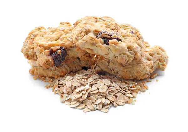 Delicious Oatmeal Cookies White Background — Stock Photo, Image