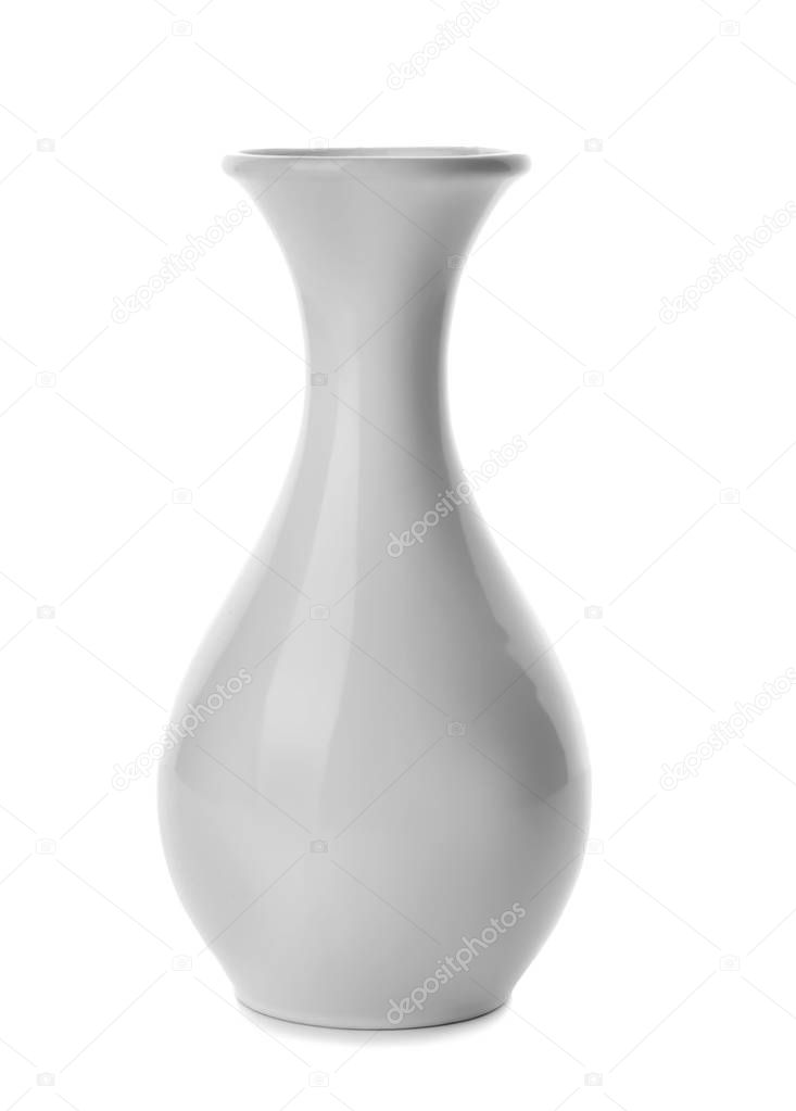 Ceramic vase on white background