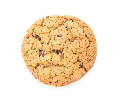 Beyaz zemin üzerine lezzetli yulaf ezmesi kurabiye