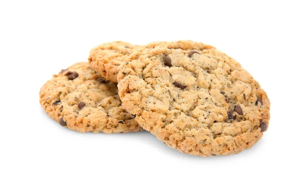 Deliciosas Galletas Avena Sobre Fondo Blanco — Foto de Stock