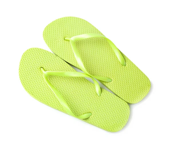 Female Beach Flip Flops White Background — Stock Photo, Image