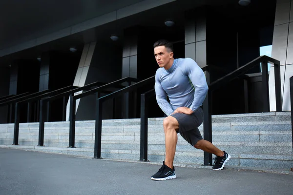 Deportivo Joven Entrenamiento Aire Libre — Foto de Stock