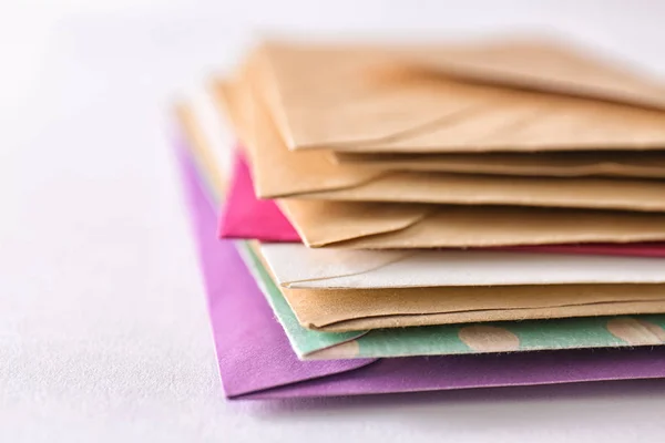 Mail Envelopes White Background Closeup — Stock Photo, Image