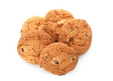 Beyaz arka planda lezzetli kurabiyeler