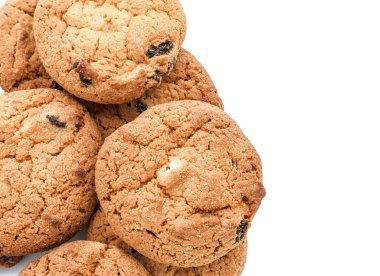 Beyaz arka planda lezzetli kurabiyeler